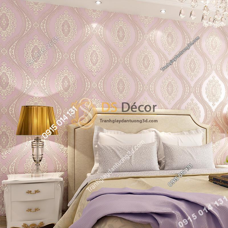 Giấy dán tường hình con mắt cổ điển 3D229 màu tím