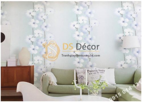 Giấy dán tường hoa cát đằng 3D235 trang trí phòng khách