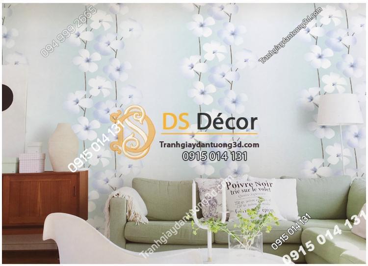 Giấy dán tường hoa cát đằng 3D235 trang trí phòng khách