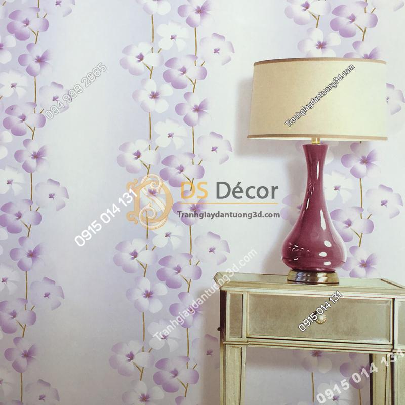 Giấy dán tường hoa cát đằng 3D235 trang trí phòng ngủ