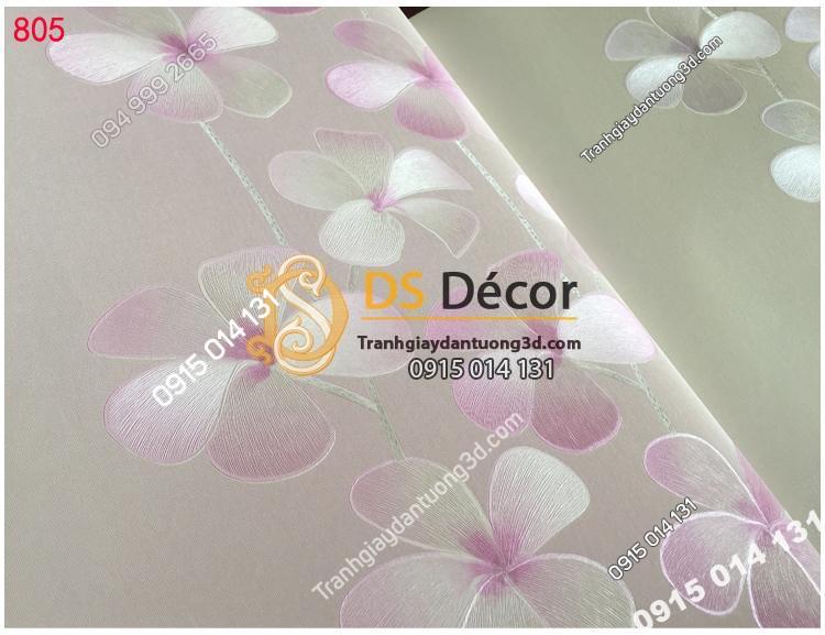 Giay dan tuong hoa cat dang tim 3D235