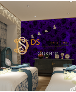 Giay-dan-tuong-hoa-hong-3D232 màu tím spa