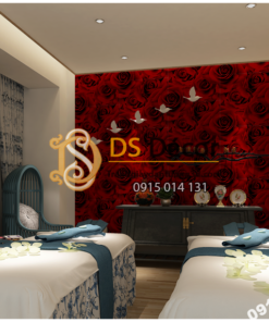 Giay-dan-tuong-hoa-hong-3D232 màu đỏ spa