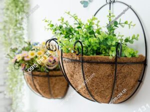 Lẵng hoa rơm trang trí quán cafe trà sữa DC04 - 01
