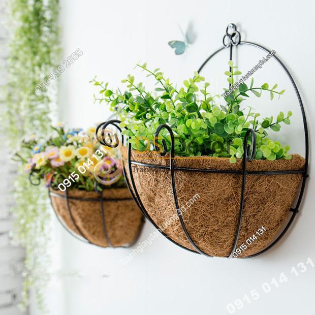 Lẵng hoa rơm trang trí quán cafe trà sữa DC04 - 01