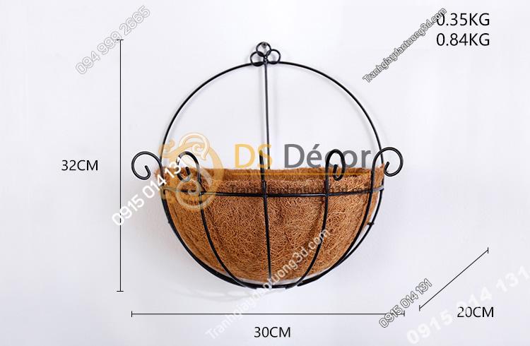Kích thước Lẵng hoa rơm trang trí quán cafe trà sữa DC04 - 01
