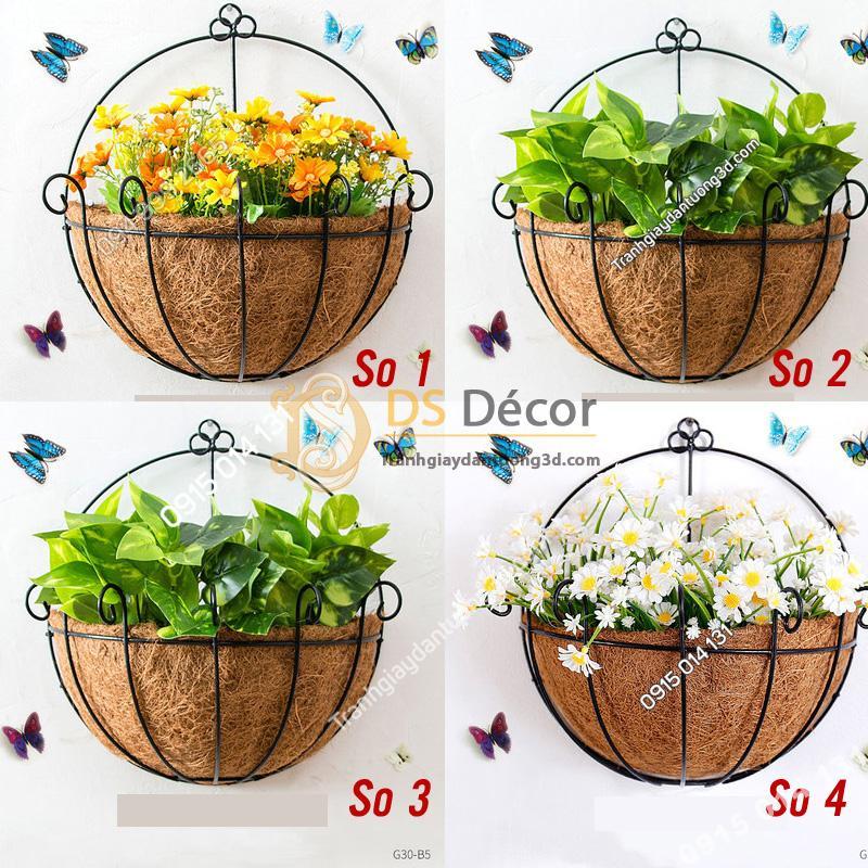 Lẵng Hoa Rơm Trang Trí Quán Cafe Trà Sữa DC04