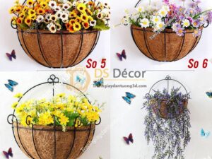 Lẵng hoa rơm trang trí quán cafe trà sữa DC04 - 03