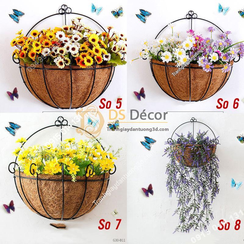 Lẵng hoa rơm trang trí quán cafe trà sữa DC04 - 03