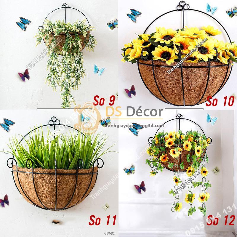 Lẵng Hoa Rơm Trang Trí Quán Cafe Trà Sữa DC04