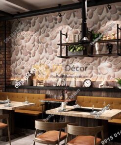 Giay dan tuong gia da soi 3D244 mau nau