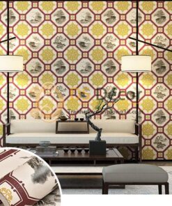 Giấy dán tường giả gạch men cổ màu nâu 3D237