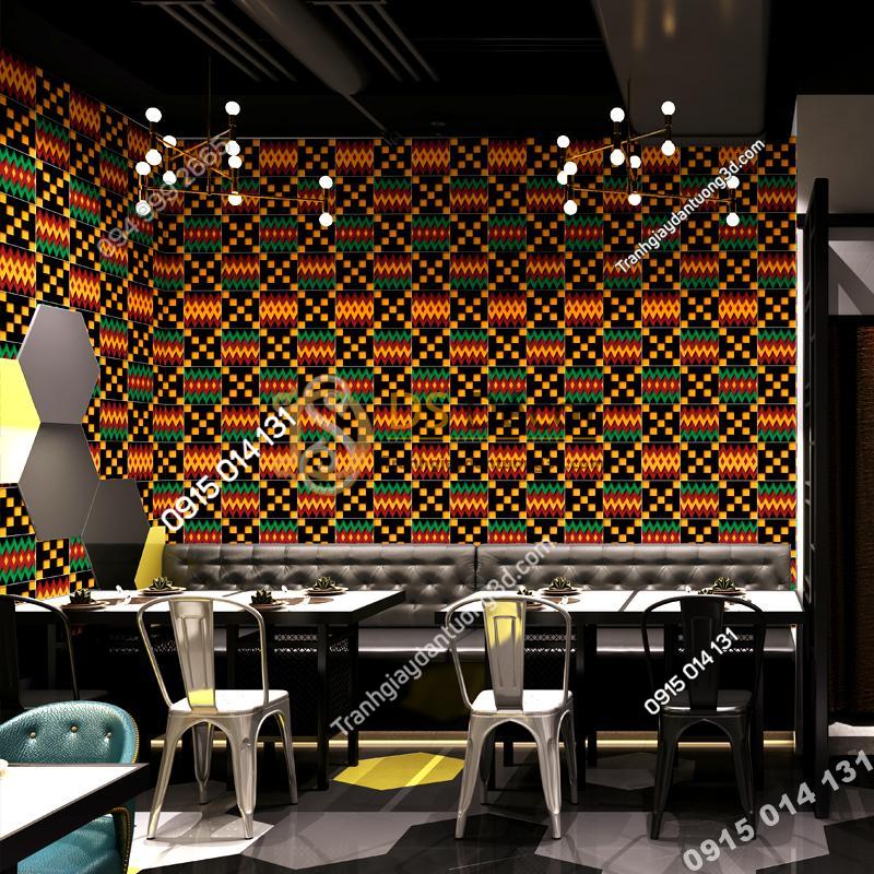 Giay dan tuong hoa tiet tho cam Thai Lan 3D242 trang tri quan an