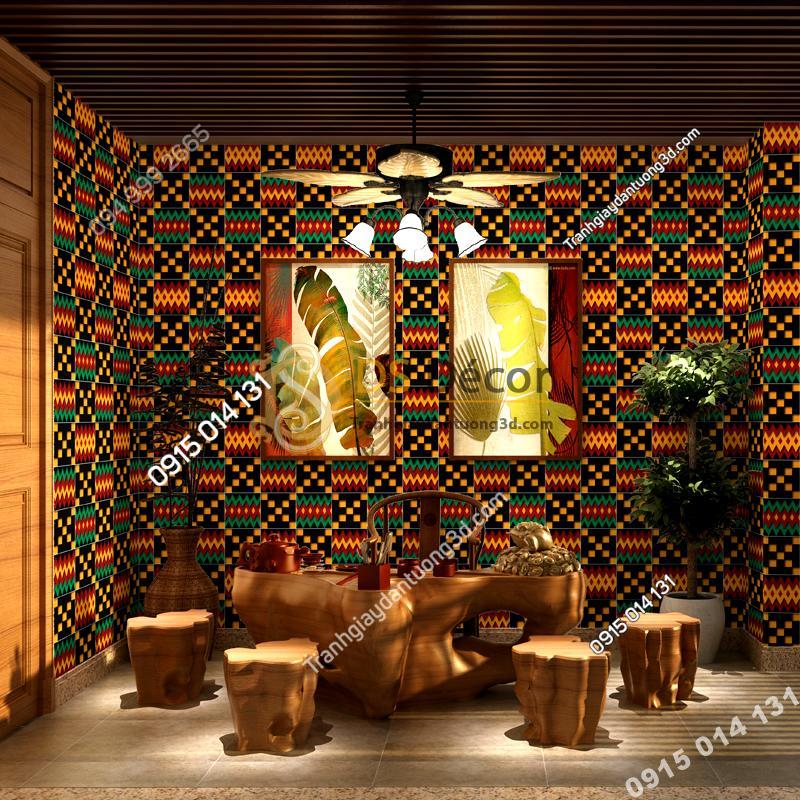 Giay dan tuong hoa tiet tho cam Thai Lan 3D242 trang tri quan cafe