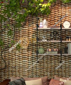 Giấy dán tường tre đan thủ công mỹ nghệ 3D239 màu nhạt