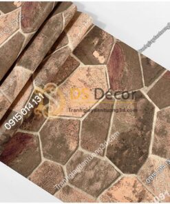 Mat Giay dan tuong gia da nau trang tri quan cafe 3D238