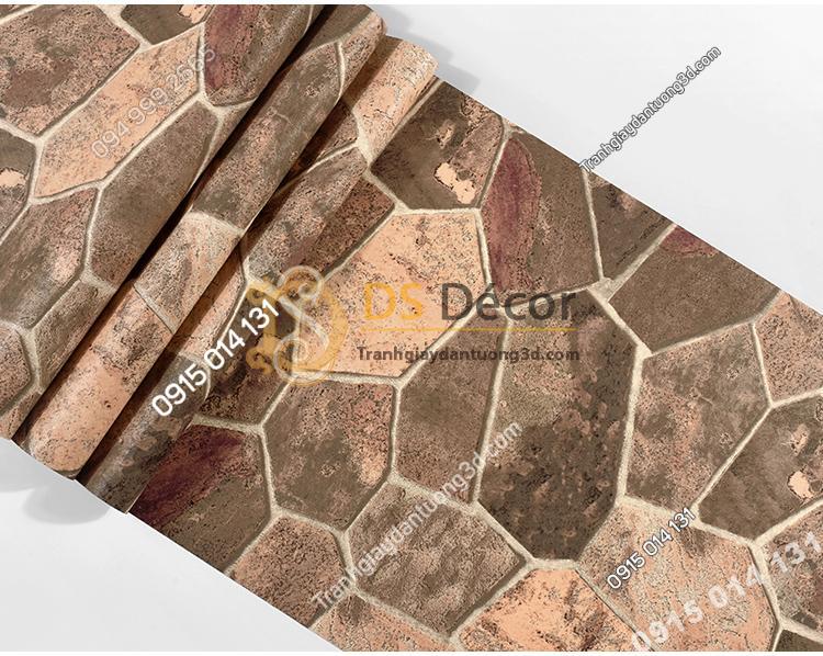 Mat Giay dan tuong gia da nau trang tri quan cafe 3D238