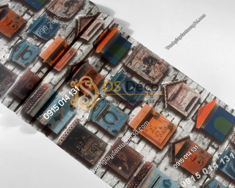 Mat Giay dan tuong hoa tiet chuong chim bo cau 3D241