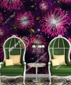 Giay dan tuong hoa kho lon cho Spa 3D249 mau hong
