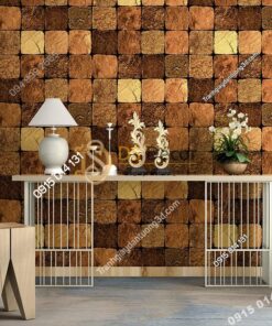 Giay dan tuong tuong da vuong 3D248 mau nau