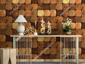 Giay dan tuong tuong da vuong 3D248 mau nau