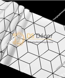 Bề mặt Giấy dán tường khôi vuông đen trắng 3D256