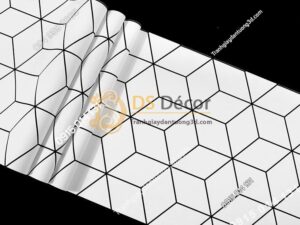 Bề mặt Giấy dán tường khôi vuông đen trắng 3D256