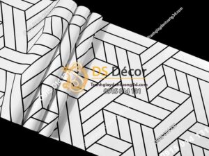 Bề mặt Giấy dán tường kẻ sọc đen trắng đan chéo 3D257