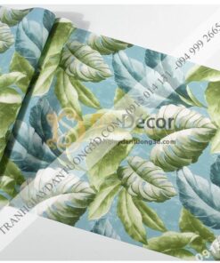 Bề mặt Giấy dán tường lá chuối xanh 3D258