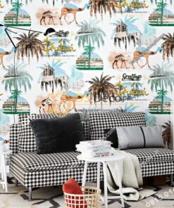 Giấy dán tường họa tiết Dubai sa mạc 3D260 dán phòng khách