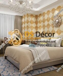 Giấy dán tường gạch caro 3D268 màu cafe