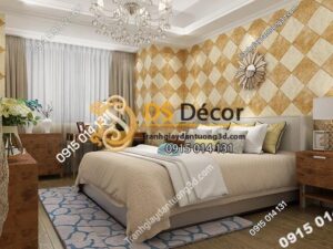 Giấy dán tường gạch caro 3D268 màu cafe