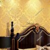 Giấy dán tường hoa châu âu cổ điển 3D273 màu vàng