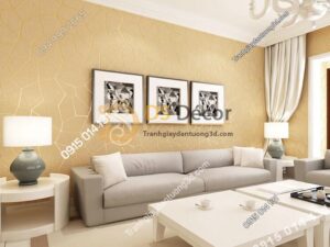 Giấy dán tường họa tiết vế nứt 3D274 màu be dán phòng khách