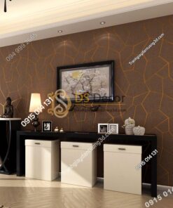 Giấy dán tường họa tiết vế nứt 3D274 màu nâu dán phòng khách