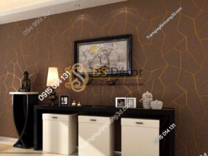 Giấy dán tường họa tiết vế nứt 3D274 màu nâu dán phòng khách