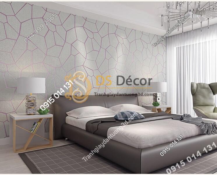 Giấy dán tường họa tiết vế nứt 3D274 màu xám dán phòng ngủ