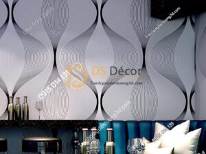 Giấy dán tường karaoke lượn sóng 3D270 màu trắng
