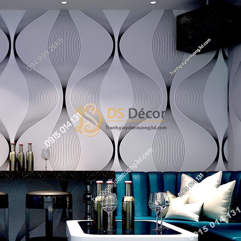 Giấy dán tường karaoke lượn sóng 3D270 màu trắng