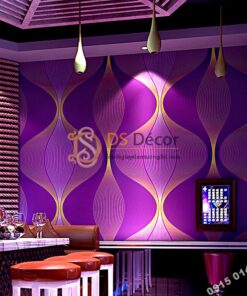 Giấy dán tường karaoke lượn sóng 3D270 màu tím