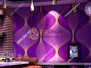 Giấy dán tường karaoke lượn sóng 3D270 màu tím