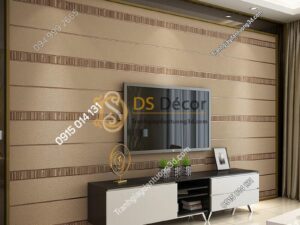 Giấy dán tường sọc ngang hiện đại 3D272 màu cafe