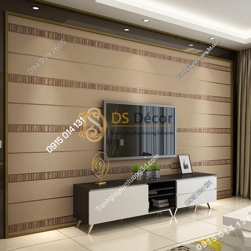 Giấy dán tường sọc ngang hiện đại 3D272 màu cafe