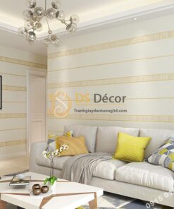 Giấy dán tường sọc ngang hiện đại 3D272 màu trắng