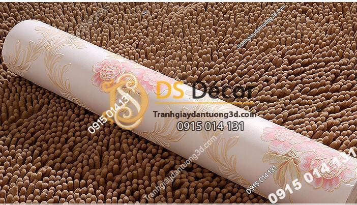 Cuộn Giấy dán tường hoa leo hồng cổ điển 3D275