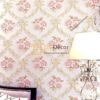 Giấy dán tường hoa leo hồng cổ điển 3D275 phòng ngủ