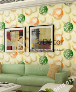 Giấy dán tường họa tiết bóng bay 3D278 màu cam phòng khách