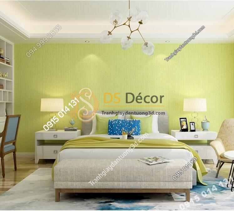 Giấy dán tường một màu giả vải 3D281 màu vàng