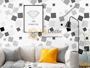 Giấy dán tường ô vuông lộn xộn hiện đại 3D280