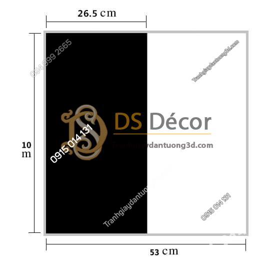Size Giấy dán tường sọc trắng đen to 3D283